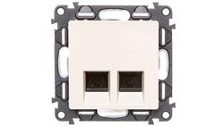 VALENA LIFE Gniazdo komputerowe podwójne RJ45 kat.5e UTP kremowe 753241-34582