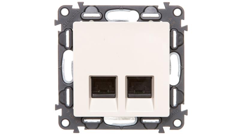 VALENA LIFE Gniazdo komputerowe podwójne RJ45 kat.5e UTP kremowe 753241-34582