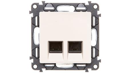 VALENA LIFE Gniazdo komputerowe podwójne RJ45 kat.5e UTP kremowe 753241-34582