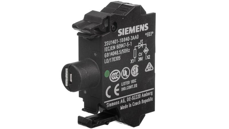 Oprawka blok LED zielony 24V AC-DC montaż czołowy przył sprężynowe SIRIUS ACT 3SU1401-1BB40-3AA0-21303