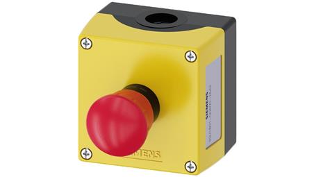 Kaseta z przyciskiem bezpieczeństwa 1R przez obrót żółta IP69k SIRIUS ACT 3SU1801-0NA00-2AA2-19307