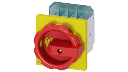 Rozłącznik główny/awaryjny 3P 16A 7.5kW AC23A 400V montaż tablicowy pokrętło żółto-czerwone 4 otwory 3LD2003-0TK53-13570
