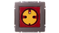 KOS66 Gniazdo pojedyncze z/u DATA z kluczem uprawniającym czerwone/grafit 666043-34601