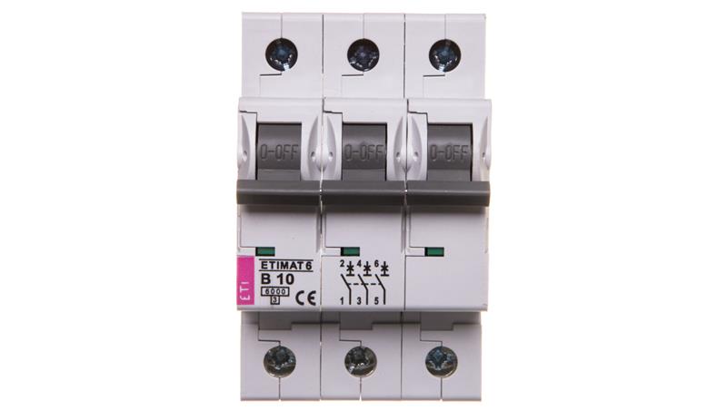 Wyłącznik nadprądowy 3P B 10A 6kA AC ETIMAT 6 002115514-16444 Wyłącznik nadprądowy 3P B 10A 6kA AC ETIMAT 6 002115514-16444