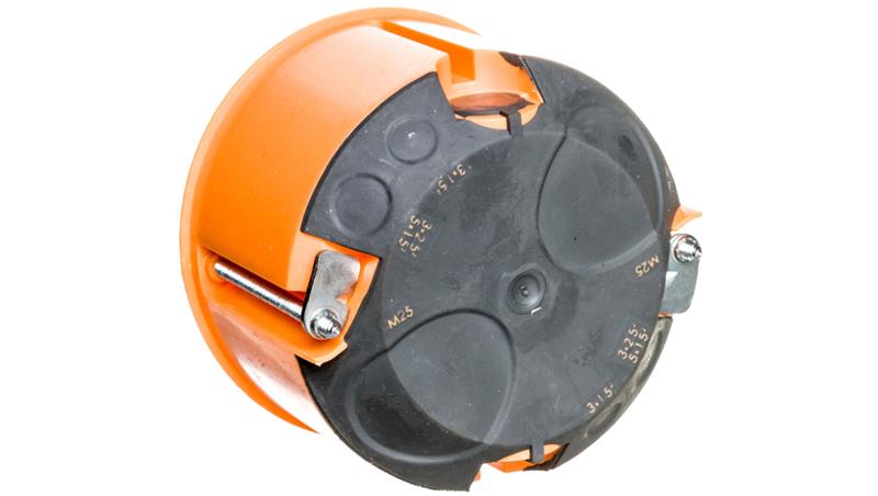 Puszka do pustych ścian fi 60mm z membranami przebiciowymi płytka E2700 pomarańczowa wiatroszczelna 83191088-75598