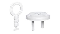 Zatyczka gniazda /zabezpieczenie przed dziećmi/ z kluczem biała ZG-30010