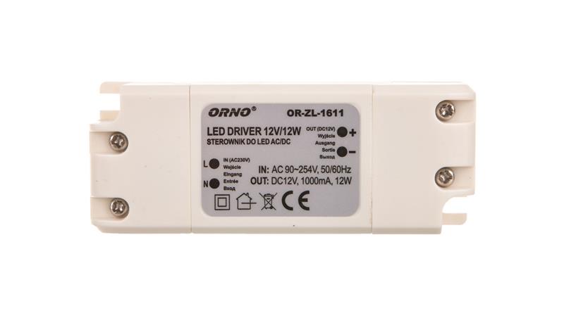 Zasilacz LED 12V DC 12W 1A IP20 OR-ZL-1611-50558