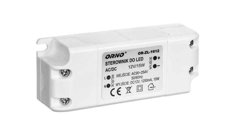 Zasilacz LED 12V DC 15W 1,25A IP20 OR-ZL-1612-50546