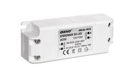 Zasilacz LED 12V DC 15W 1,25A IP20 OR-ZL-1612-50546