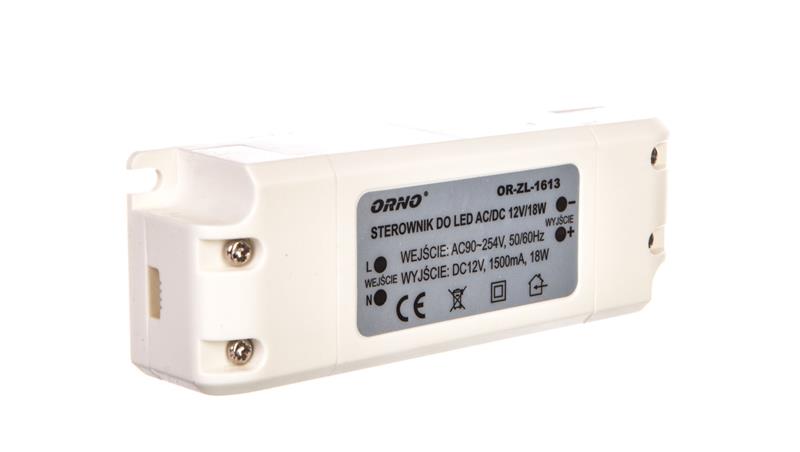 Zasilacz LED 12V DC 18W 1,5A IP20 OR-ZL-1613-50564