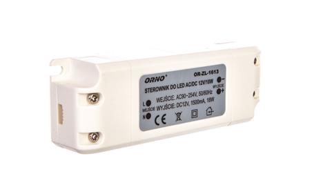 Zasilacz LED 12V DC 18W 1,5A IP20 OR-ZL-1613-50564