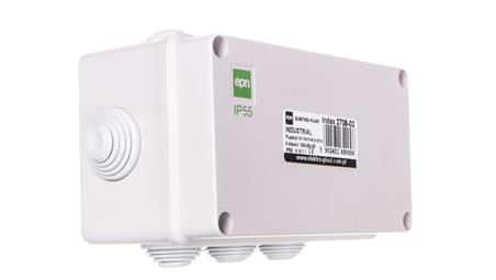INDUSTRIAL Puszka hermetyczna n/t 156x95x68 z 8 dławnicami IP55 szara 2705-02-70825
