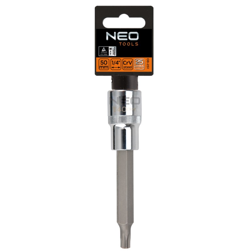 Końcówka Torx na nasadce 1/2", T20 x 100 mm Końcówka Torx na nasadce 1/2", T20 x 100 mm