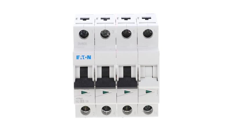 Wyłącznik nadprądowy 3P+N B 3A 15kA AC FAZ-B3/3N 278939-18114 Wyłącznik nadprądowy 3P+N B 3A 15kA AC FAZ-B3/3N 278939-18114