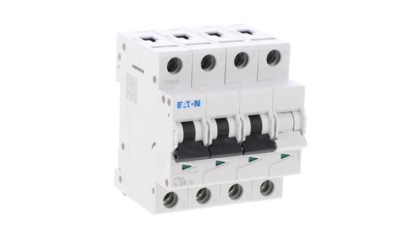 Wyłącznik nadprądowy 3P+N D 8A 15kA AC FAZ-D8/3N 278993-18074