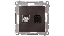 Simon 54 Gniazdo antenowe i komputerowe typu F i RJ45 kat.6 antracyt DASFRJ45.01/48-49