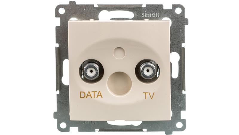 Simon 54 Gniazdo TV-DATA typ F 5-1000 MHz krem DAD1.01/41-674