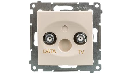Simon 54 Gniazdo TV-DATA typ F 5-1000 MHz krem DAD1.01/41-674