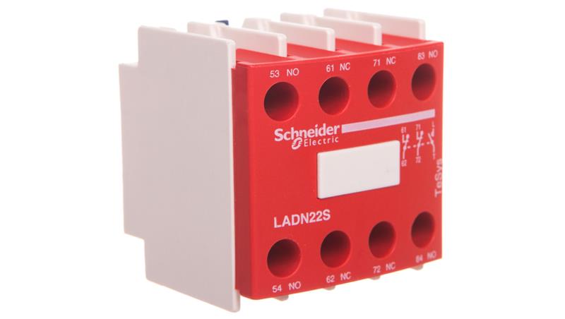 Styk pomocniczy 2Z 2R montaż czołowy czerwony PREVENTA LADN22S-20036
