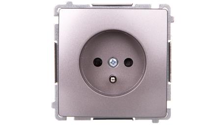 Simon Basic Gniazdo pojedyncze z/u z przesłonami stal inox BMGZ1Z.01/21-43541