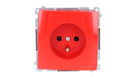Simon Basic Gniazdo pojedyncze z/u z przesłonami czerwone BMGZ1Z.01/22-43127