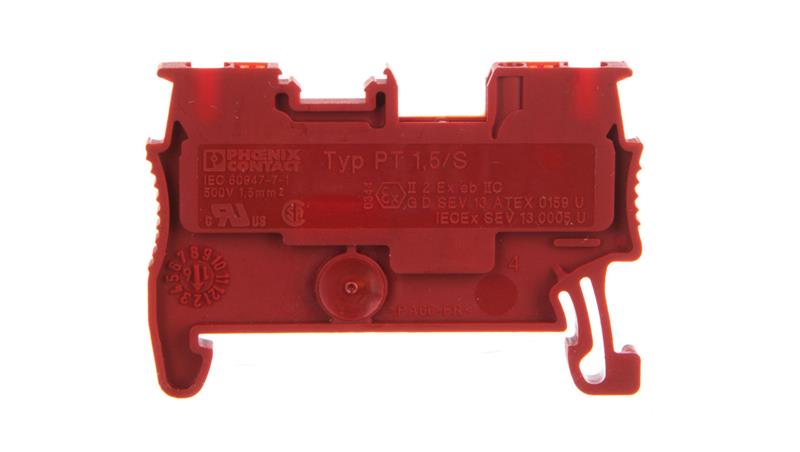 Złączka szynowa przelotowa 2-przewodowa 0,14-1,5mm2 czerwona Ex PT 1,5/S RD 3208127-67473 Złączka szynowa przelotowa 2-przewodowa 0,14-1,5mm2 czerwona Ex PT 1,5/S RD 3208127-67473
