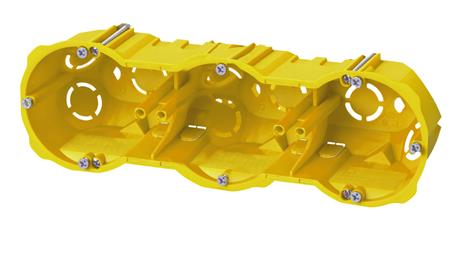 Puszka p/t PK-3x60 k/g głeboka bezhalogenowa samogasnąca IP20 żółta RAL 1021 0287-00N-75605