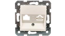 Karre Płytka Czołowa Z Ramką Szkieletową Do Gniazd Teleinformatycznych Mocowanie Typu Keystone Jack, Kolor Krem / 90967315-42625