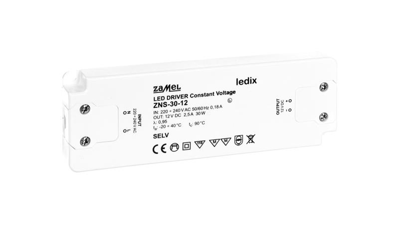 Zasilacz LED slim 12V DC 30W ZNS-30-12 LDX10000139-50576