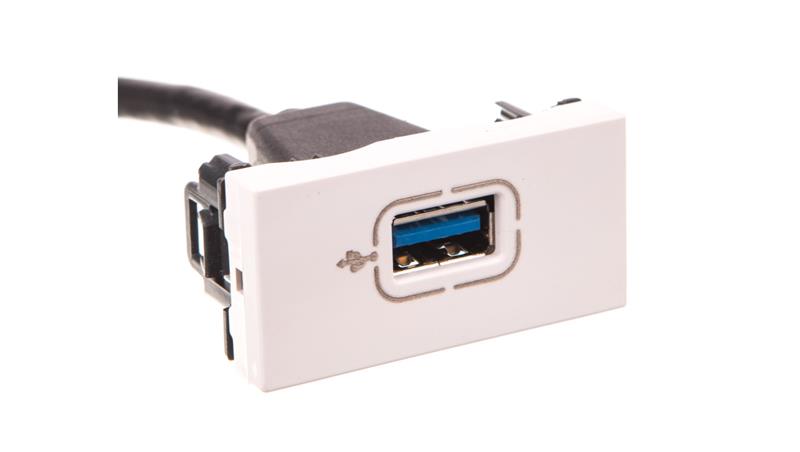 MOSAIC Gniazdo USB 3.0 z przewodem białe 078746-45145 MOSAIC Gniazdo USB 3.0 z przewodem białe 078746-45145