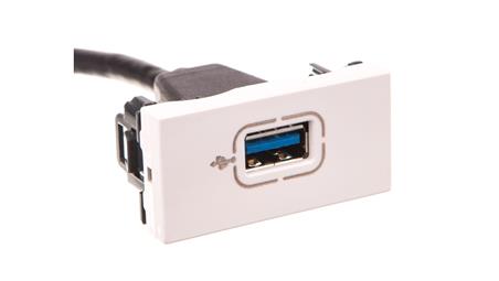 MOSAIC Gniazdo USB 3.0 z przewodem białe 078746-45145