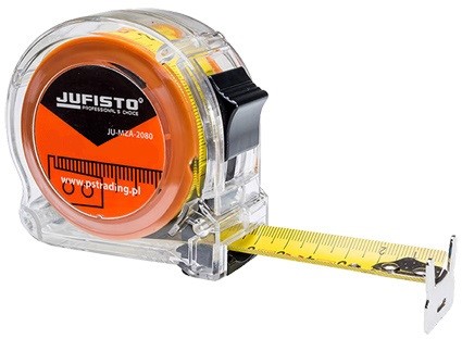 JUFISTO miara zwijana 5mx16mm przeźroczysta JUFISTO miara zwijana 5mx16mm przeźroczysta