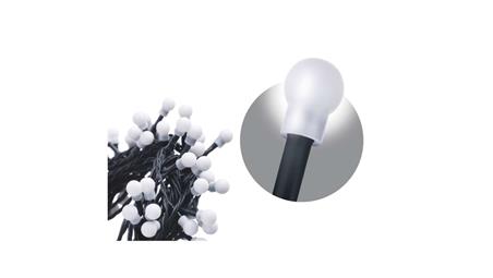 Lampki choinkowe kulki XMAS ZYK 12W 200LED 10m IP20 zimny biały D5GC03-50265