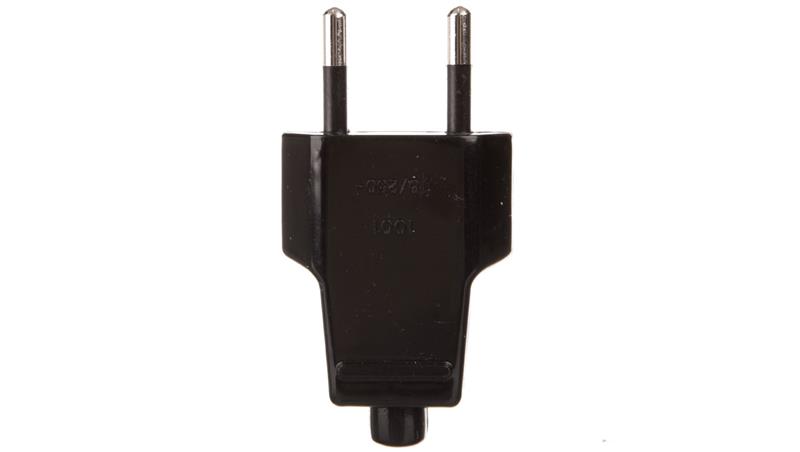 Wtyczka płaska 10A b/u 250V czarna WT-1001 (ZN-11 2,5A)-27538
