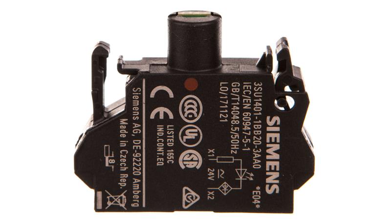 Oprawka blok LED czerwony 24V AC-DC montaż czołowy przył sprężynowe SIRIUS ACT 3SU1401-1BB20-3AA0-21313