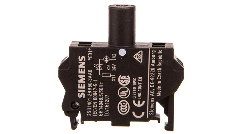 Oprawka blok LED biały 24V AC-DC montaż w obudowie przył sprężynowe SIRIUS ACT 3SU1401-2BB60-3AA0-21331