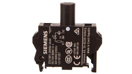 Oprawka blok LED biały 24V AC-DC montaż w obudowie przył sprężynowe SIRIUS ACT 3SU1401-2BB60-3AA0-21331