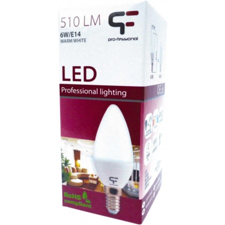 LED.E14 230V/6W 510LM 3000K Świeca C37 Matowa