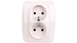 KOS1 Gniazdo podwójne z/u białe 110436-43556