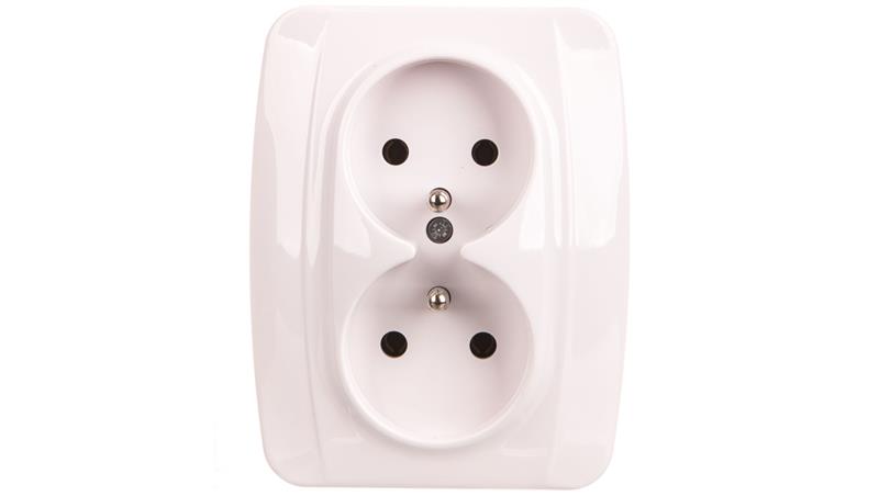 KOS1 Gniazdo podwójne z/u białe 110436-43556