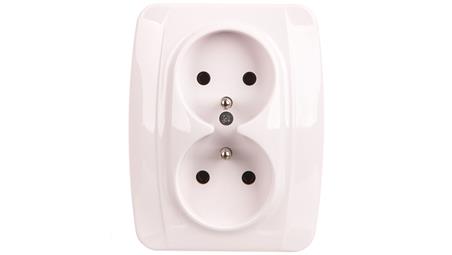 KOS1 Gniazdo podwójne z/u białe 110436-43556