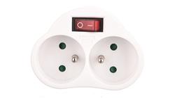 Rozgałęźnik wtyczkowy 2-gniazda z/u biały P0062-29310