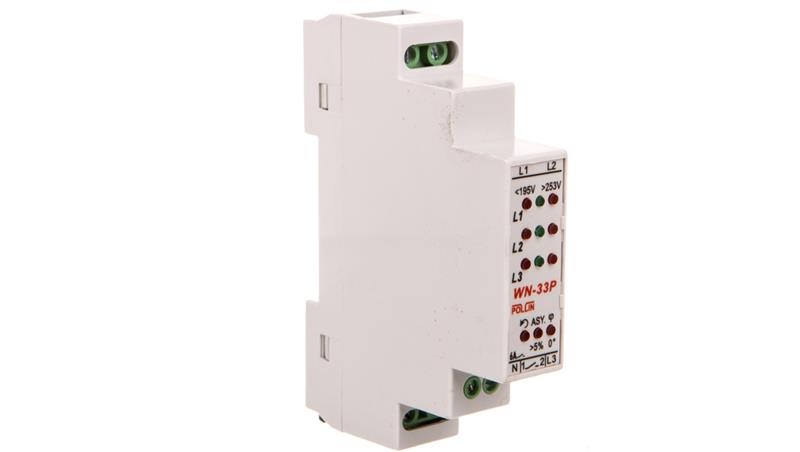 Pomiarowy wskaźnik napięcia zasilania LED 3x400V ze stykiem 1Z 6A 250V AC WN-33P-24020