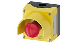 Kaseta z przyciskiem bezpieczeństwa 1R przez obrót żółta z kołnierzem IP69k SIRIUS ACT 3SU1801-0NA00-2AC2-19308