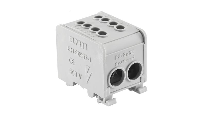 Blok rozdzielczy 1-torowy (2x35mm2 2x35mm2) LZ1*35/35 mocowanie na TS 35, szary 84169002-65395