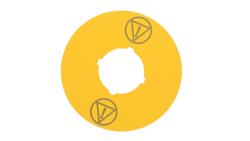 Tabliczka opisowa żółta okrągła fi60mm /KONTROLOWANY STOP/ M22-XBK-ESS 180472-21942