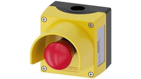 Kaseta z przyciskiem bezpieczeństwa 2R przez obrót żółta z kołnierzem IP69k SIRIUS ACT 3SU1801-0NB00-2AC2-19289
