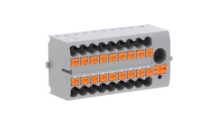 Blok rozdzielczy PTFIX 6/18X2,5-NS35A GY, szare złącze przemysłowe - 18 punktów przyłączeniowych o przekroju 2,5mm2-64241
