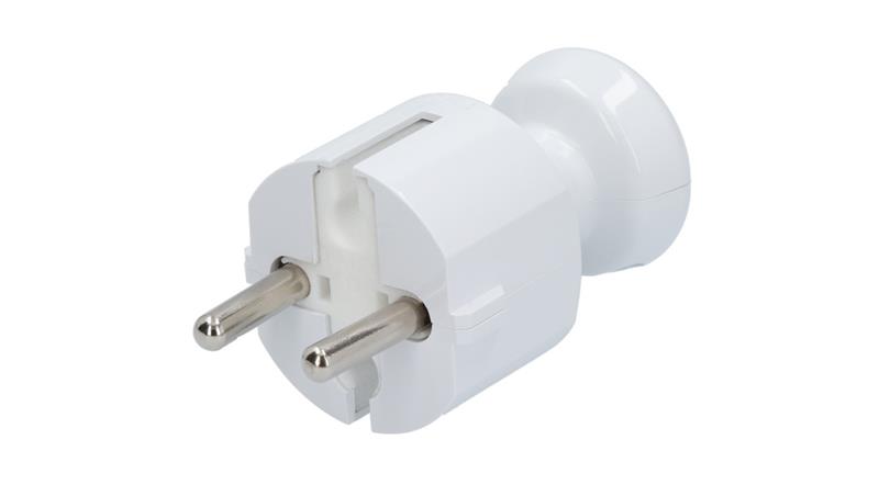 Wtyczka prosta b/u 16A 2P 250V biała WT-4-28957