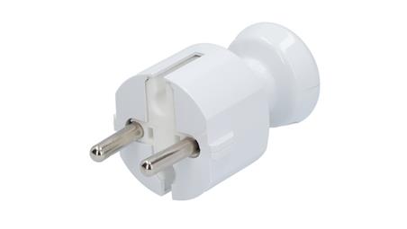 Wtyczka prosta b/u 16A 2P 250V biała WT-4-28957